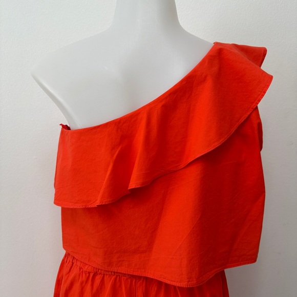 Zara Orange One Shoulder Jumpsuit Size Medium - Picture 6 of 8